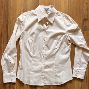 Ann Taylor Light Pink Button Down Shirt Tailored Design